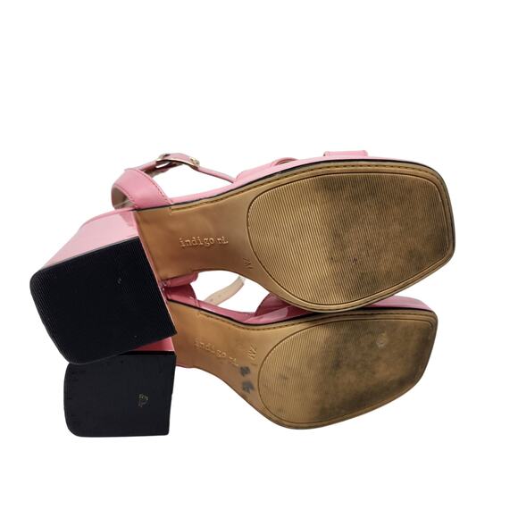 Indigo Rd. Faux Leather Block Heels Open Toe Pump Heels Baby Pink Size 7 M - Picture 9 of 12
